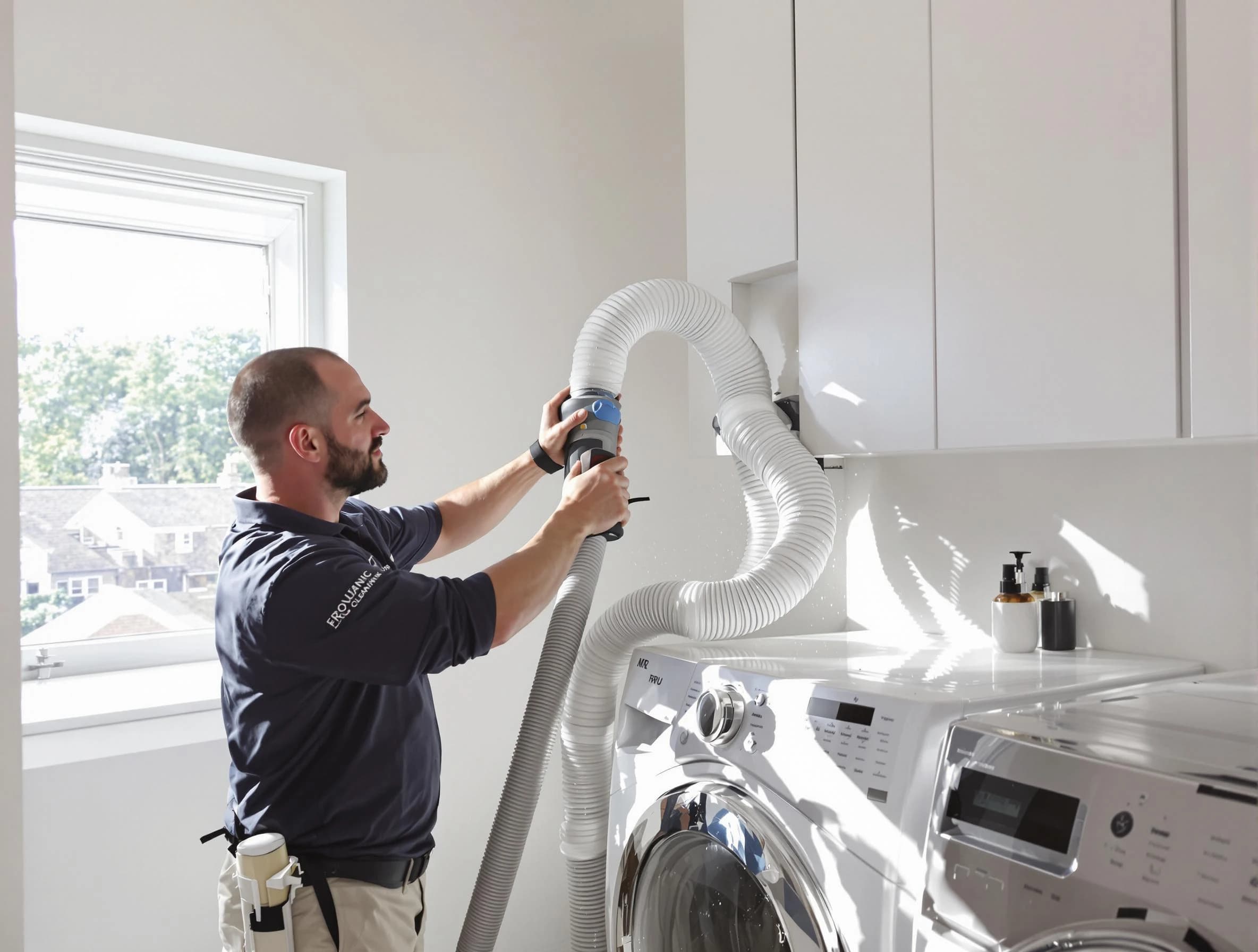 Certified Highland Springs Dryer Vent Cleaning technician performing dryer vent cleaning in Highland Springs