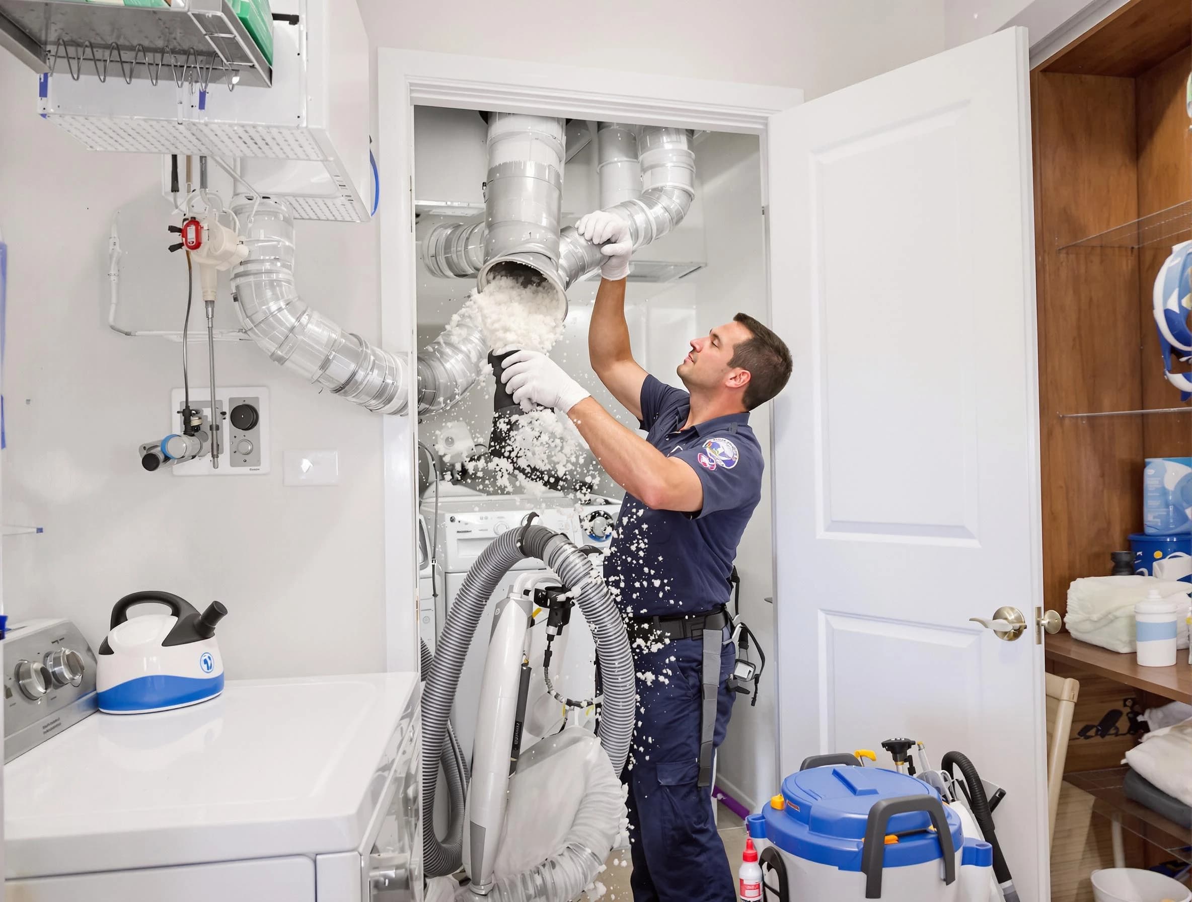 Highland Springs Dryer Vent Cleaning technician delivering thorough residential dryer vent cleaning service in Highland Springs
