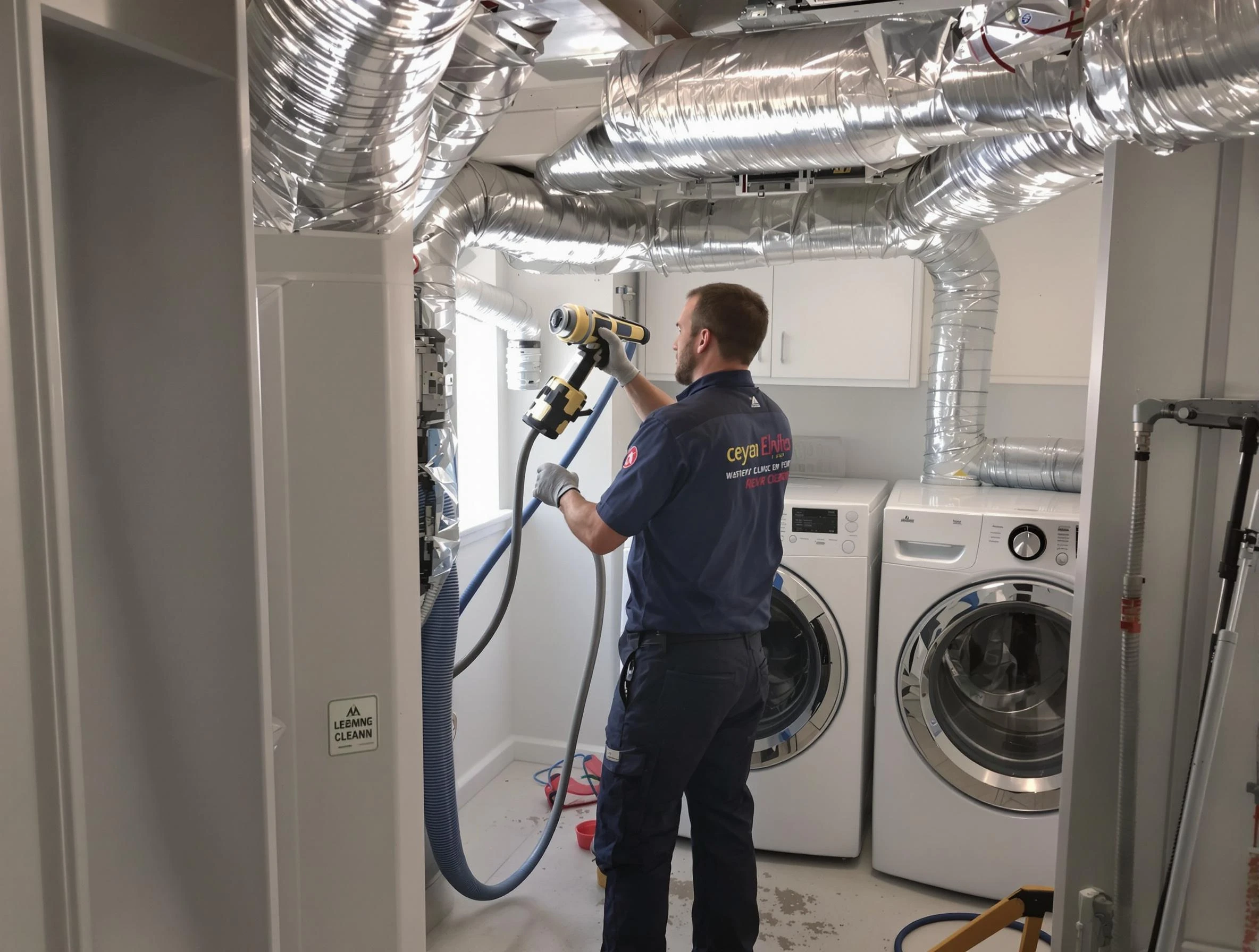 Highland Springs Dryer Vent Cleaning specialist using advanced equipment for thorough duct cleaning in Highland Springs